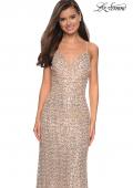 Picture of: Floor Length Ruched Fully sequin Prom Dress in Light Gold, Style: 27234, Detail Picture 7
