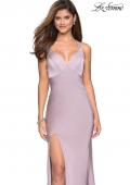 Picture of: Classic Form Fitting Jersey Floor Length Prom Dress in Light Mauve, Style: 27581, Main Picture