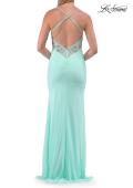 Picture of: Embroidered Corset Gown with Sheer Bodice and High Slit in Light Mint, Style: 33783, Detail Picture 22