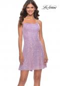 Picture of: Short Modern Skater Dress in Bright Colors in Light Periwinkle, Style: 31077, Main Picture