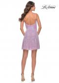 Picture of: Short Modern Skater Dress in Bright Colors in Light Periwinkle, Style: 31077, Detail Picture 5