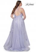 Picture of: Plus Size A-line Tulle Dress with Floral Detailing in Light Periwinkle, Style: 29021, Detail Picture 8