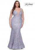 Picture of: Mermaid Lace Plus Size Prom Dress with Deep V in Light Periwinkle, Style: 31118, Main Picture