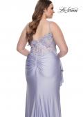 Picture of: Rhinestone Embellished Jersey Dress with Lace Illusion Back in Light Periwinkle, Style: 31309, Detail Picture 9