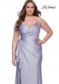 Picture of: Rhinestone Embellished Jersey Dress with Lace Illusion Back in Light Periwinkle, Style: 31309, Detail Picture 10