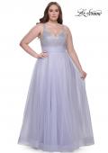 Picture of: A-Line Plus Size Prom Dress with Rhinestone Bodice in Light Periwinkle, Style: 31251, Detail Picture 16