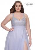 Picture of: A-Line Plus Size Prom Dress with Rhinestone Bodice in Light Periwinkle, Style: 31251, Detail Picture 18