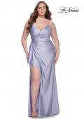 Picture of: Rhinestone Embellished Jersey Dress with Lace Illusion Back in Light Periwinkle, Style: 31309, Detail Picture 1