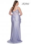 Picture of: Rhinestone Embellished Jersey Dress with Lace Illusion Back in Light Periwinkle, Style: 31309, Detail Picture 7