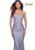 Picture of: Sweetheart Strapless Jersey Gown with Lace Sheer Bodice in Light Periwinkle, Style: 31180, Main Picture
