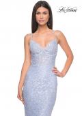 Picture of: Beaded Lace Long Dress with Illusion Bodice in Light Periwinkle, Style: 32434, Main Picture