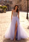 Picture of: Rhinestone Embellished Corset with Lace Up Back and Tulle Skirt in Light Periwinkle, Style 32703, Main Picture