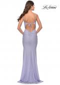 Picture of: Jeweled Modified Scoop Neck Jersey Dress with Open Back in Bright Colors in Light Periwinkle, Style: 31414, Detail Picture 8