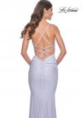 Picture of: Gorgeous Rhinestone Bodice with Ruched Jersey Skirt Prom Dress in Light Periwinkle, Style: 31989, Detail Picture 8