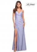 Picture of: Jersey Gown with Wrap Style Front and Rhinestones in Light Periwinkle, Style: 30465, Detail Picture 9