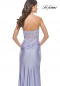 Picture of: Long Dress with Jersey Skirt and Lace Illusion Bodice in Neon in Light Periwinkle, Style: 31411, Detail Picture 9