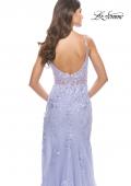 Picture of: Lace Long Dress with High Side Slit and V Neckline in Light Periwinkle, Style: 31125, Detail Picture 10