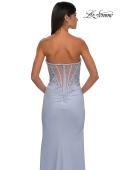 Picture of: Strapless Prom Dress with Ruching and Lace Detail Neckline and Back in Light Periwinkle, Style: 32981, Detail Picture 10