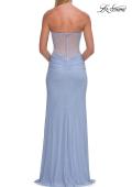 Picture of: Strapless Rhinestone Gown with Keyhole Cutout and Corset Back in Light Periwinkle, Style: 33354, Detail Picture 10