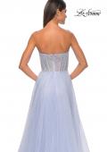 Picture of: Rhinestone Embellished A-line Tulle Gown with Corset Top in Light Periwinkle, Style: 32278, Detail Picture 11