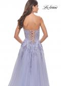 Picture of: Sweetheart Tulle Strapless Gown with Lace Applique in Light Periwinkle, Style: 31363, Detail Picture 12