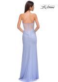 Picture of: Strapless Net Jersey Prom Dress with Unique Rhinestones in Light Periwinkle, Style 32774, Detail Picture 12