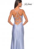 Picture of: Drape Neckline Jeweled Jersey Prom Dress with High Slit in Light Periwinkle, Style: 31221, Detail Picture 17