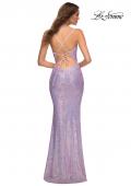 Picture of: Sequin Long Prom Dress in Vibrant Bright Colors in Purple, Style: 30622, Back Picture
