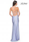 Picture of: Jersey Dress with Square Neckline and Ruching in Light Periwinkle, Style: 31129, Back Picture