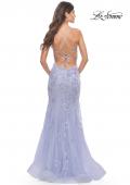 Picture of: Beautiful Mermaid Gown with Sequin Lace Details in Light Periwinkle, Style: 31581, Back Picture