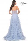 Picture of: A-Line Ruffle Tulle Prom Dress with Sweetheart Top in Purple, Style: 32447, Back Picture