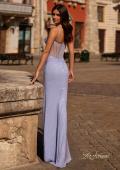 Picture of: Sparkling Long Prom Dress with Rhinestones and Ruching in Light Periwinkle, Style 32578, Back Picture