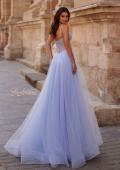 Picture of: Tulle A-line Prom Dress with Rhinestone Detail on Corset Top in Light Periwinkle, Style 32675, Back Picture