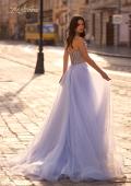 Picture of: Rhinestone Embellished Corset with Lace Up Back and Tulle Skirt in Light Periwinkle, Style 32703, Back Picture