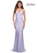 Picture of: Sparkling Pastel Jersey Gown with Open Back in Light Periwinkle, Detail Picture 1
