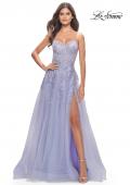 Picture of: Sweetheart Tulle Strapless Gown with Lace Applique in Light Periwinkle, Style: 31363, Detail Picture 1