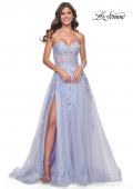 Picture of: Sweetheart Strapless Gown with Beautiful Lace Applique in Light Periwinkle, Style: 32082, Detail Picture 1