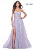Picture of: Sweetheart Strapless Tulle A-Line Prom Dress with Lace Details in Light Periwinkle, Style: 32145, Detail Picture 1