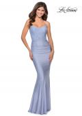 Picture of: Jersey Prom Dress with Lace Bodice and Rhinestones in Light Periwinkle, Style: 28558, Detail Picture 2