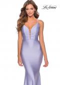 Picture of: Long Prom Dress with Knotted Detail and Lace Up Back in Light Periwinkle, Style: 28574, Detail Picture 2