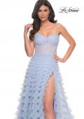 Picture of: A-Line Ruffle Tulle Prom Dress with Sweetheart Top in Purple, Style: 32447, Detail Picture 2