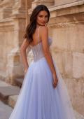 Picture of: Tulle A-line Prom Dress with Rhinestone Detail on Corset Top in Light Periwinkle, Style 32675, Detail Picture 2