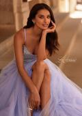 Picture of: Stunning A-line Tulle Prom Dress with Rhinestone Bodice in Light Periwinkle, Style 32633, Detail Picture 3