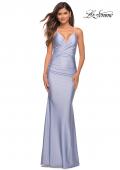 Picture of: Embellished Long Prom Dress with Criss Cross Front in Light Periwinkle, Detail Picture 4