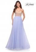 Picture of: Tulle Ball Gown with Jeweled Top and Pockets in Light Periwinkle, Style: 30697, Detail Picture 4