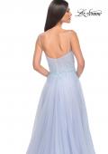 Picture of: Tulle A-line Dress with Beaded Lace Waist and Square Neckline in Light Periwinkle, Style: 32293, Detail Picture 4