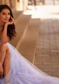 Picture of: Stunning A-line Tulle Prom Dress with Rhinestone Bodice in Light Periwinkle, Style 32633, Detail Picture 4