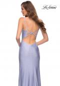 Picture of: Open Strappy Back Jersey Gown with Rhinestones in Light Periwinkle, Style 29899, Detail Picture 5