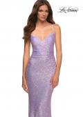 Picture of: Sequin Long Prom Dress in Vibrant Bright Colors in Purple, Style: 30622, Detail Picture 5