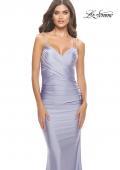 Picture of: Jersey Dress with Criss Cross Bodice and Jeweled Straps in Neon in Light Periwinkle, Style: 31222, Detail Picture 5